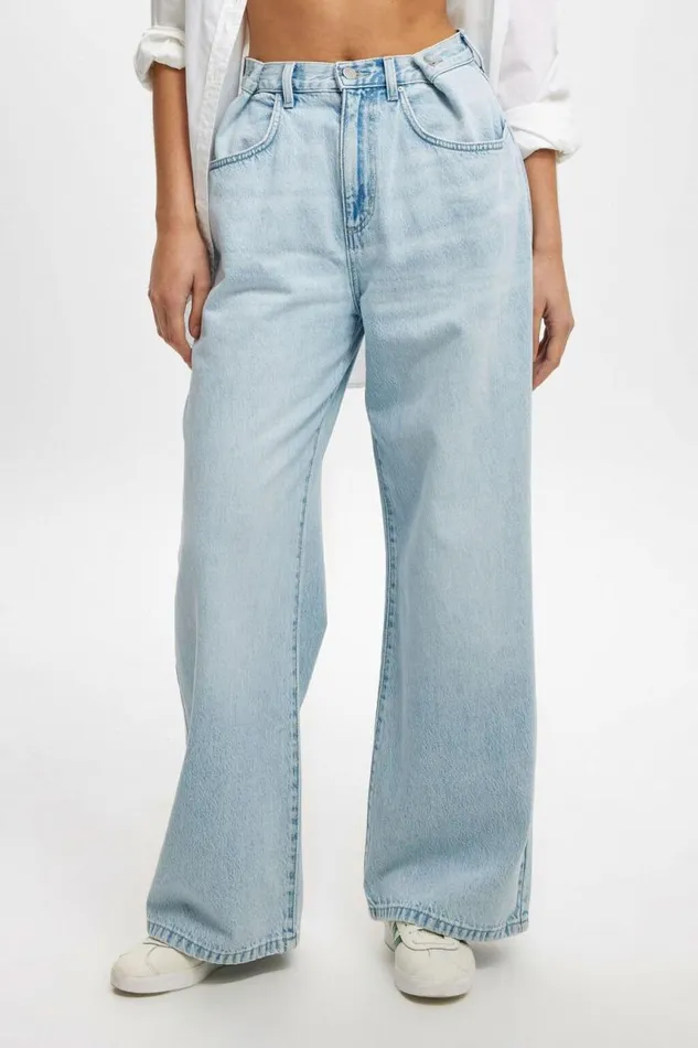 Cotton On Jeans Adjustable Wide Jean Crystal Blue 8211 Women Cotton On Jeans Adjustable Wide Jean Crystal Blue 8211 Women