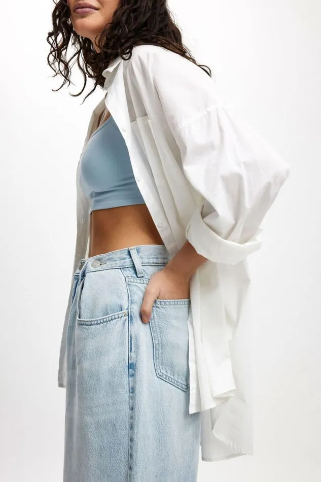Cotton On Jeans Adjustable Wide Jean Crystal Blue 8211 Women Cotton On Jeans Adjustable Wide Jean Crystal Blue 8211 Women