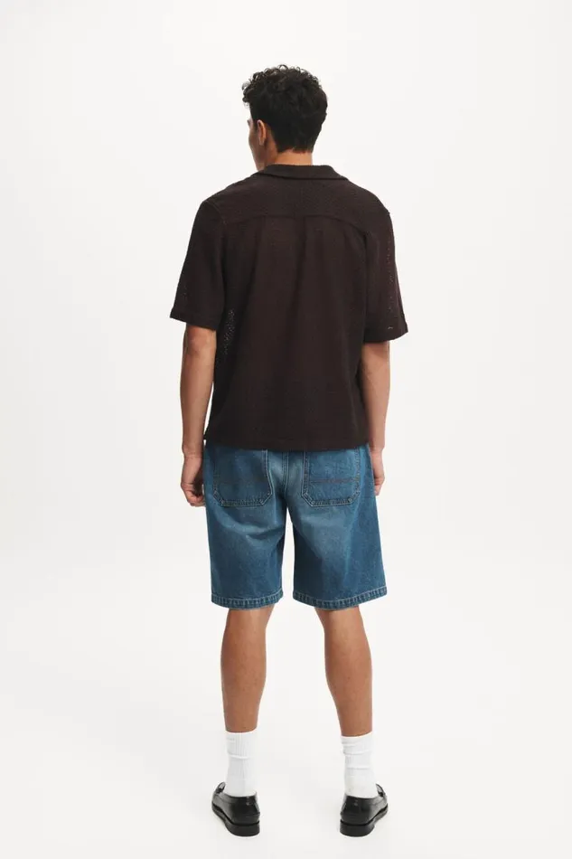 Cotton On Jeans Baggy Denim Short Tint Green Wash 8211 Men