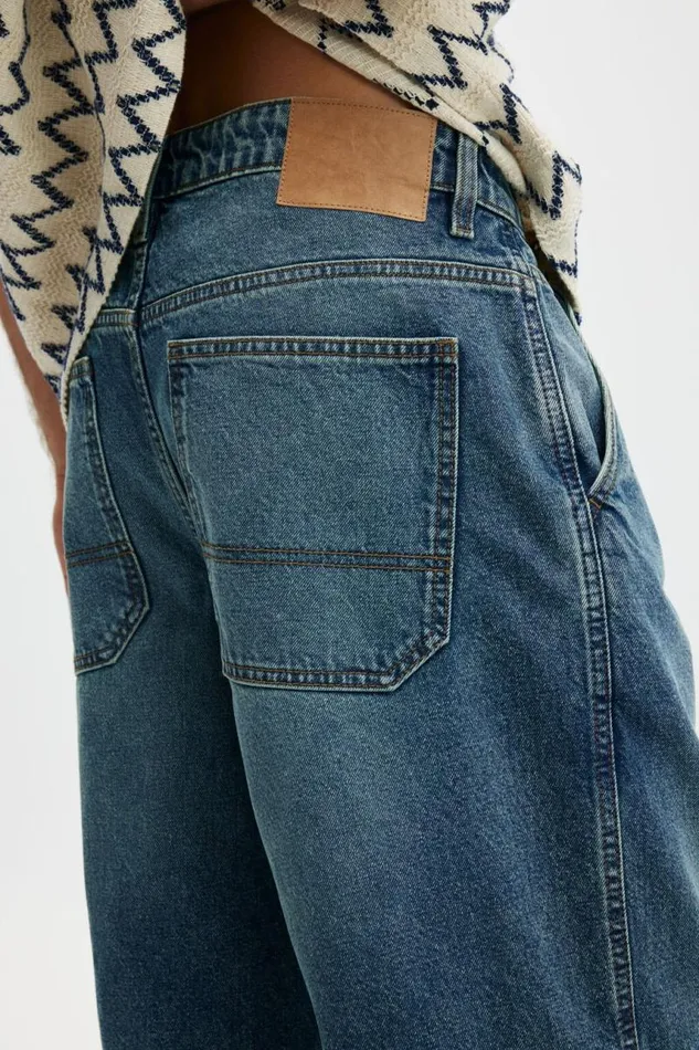Cotton On Jeans Baggy Denim Short Tint Green Wash 8211 Men