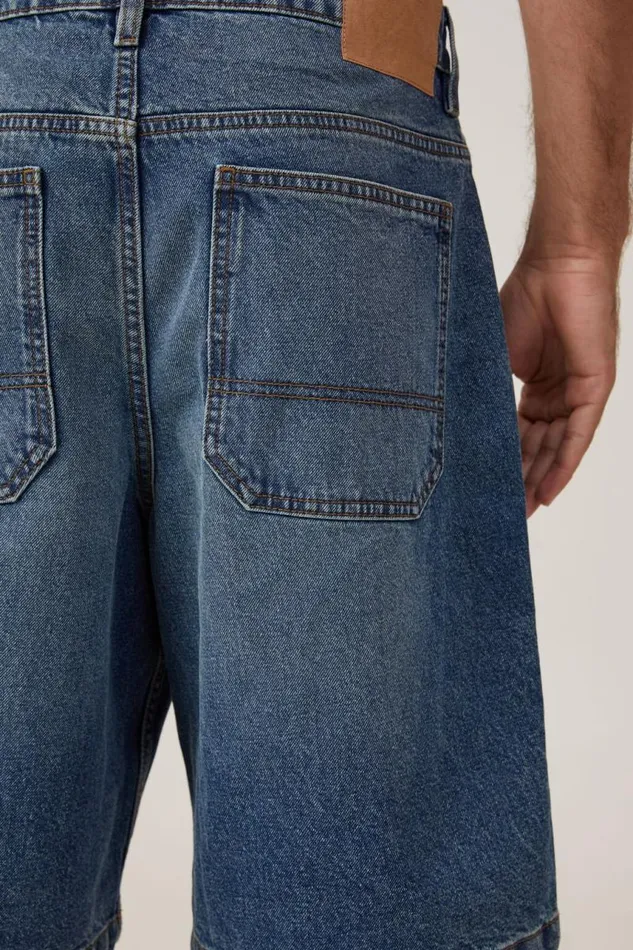 Cotton On Jeans Baggy Denim Short Tint Green Wash 8211 Men