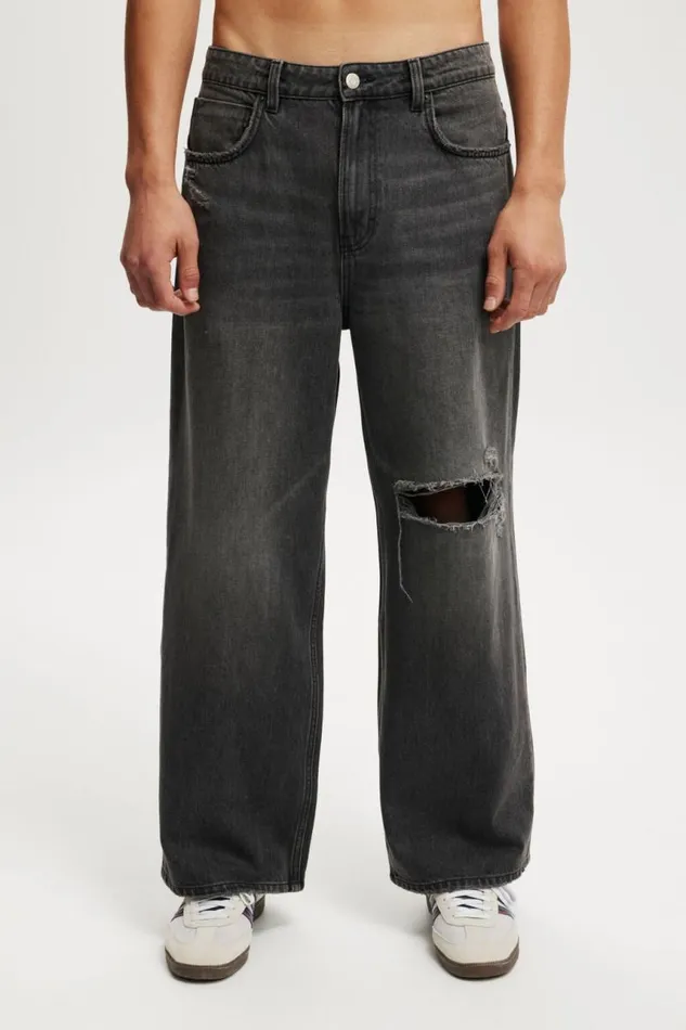 Cotton On Jeans Super Baggy Jean Future Black Rip 8211 Men
