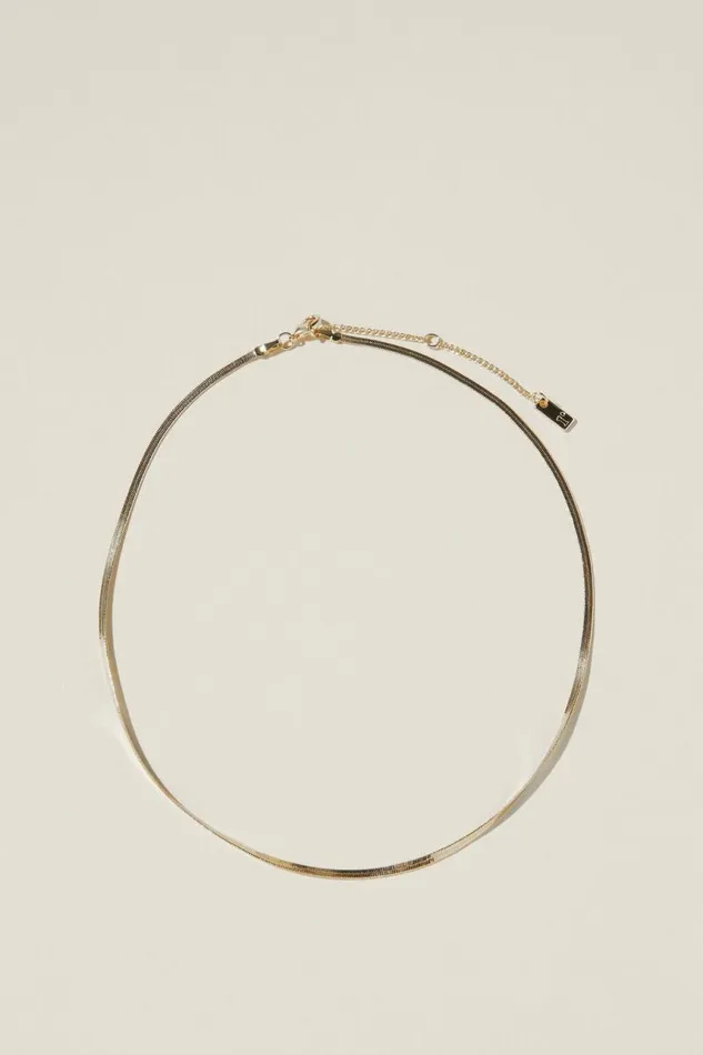 Cotton On Jewelry Fine Chain Necklace Gold Plated Fine Herringbone 8211 Women