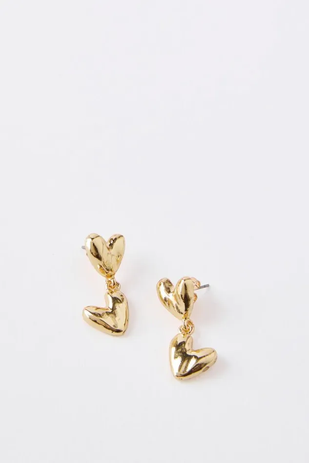 Cotton On Jewelry Small Charm Earring Up Double Heart Drop 8211 Women