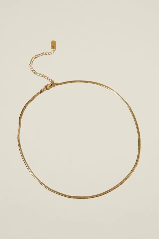 Cotton On Jewelry Waterproof Fine Chain Necklace Gold Plated Snake Chain 8211 Women