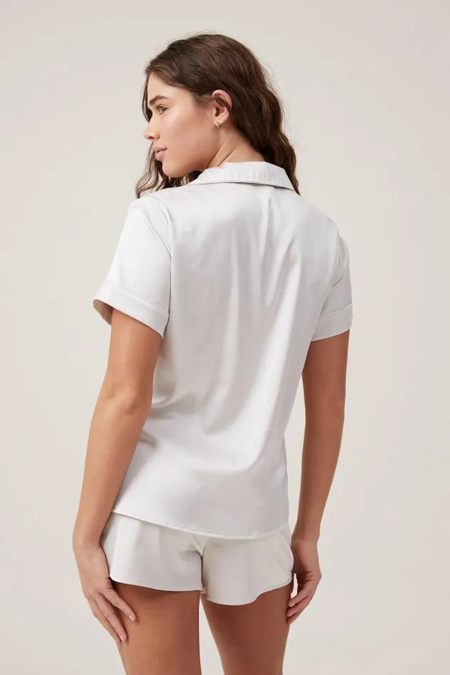 Cotton On Pajamas Staycay Satin Sleep Set Oysterdiamante Button 8211 Women Cotton On Pajamas Staycay Satin Sleep Set Oysterdiamante Button 8211 Women