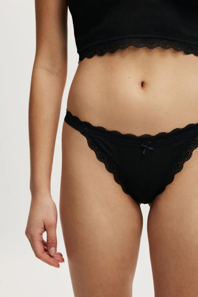 Cotton On Panties Organic Cotton Lace G String Brief Black Pointelle 8211 Women Cotton On Panties Organic Cotton Lace G String Brief Black Pointelle 8211 Women