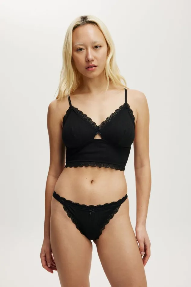 Cotton On Panties Organic Cotton Lace G String Brief Black Pointelle 8211 Women Cotton On Panties Organic Cotton Lace G String Brief Black Pointelle 8211 Women