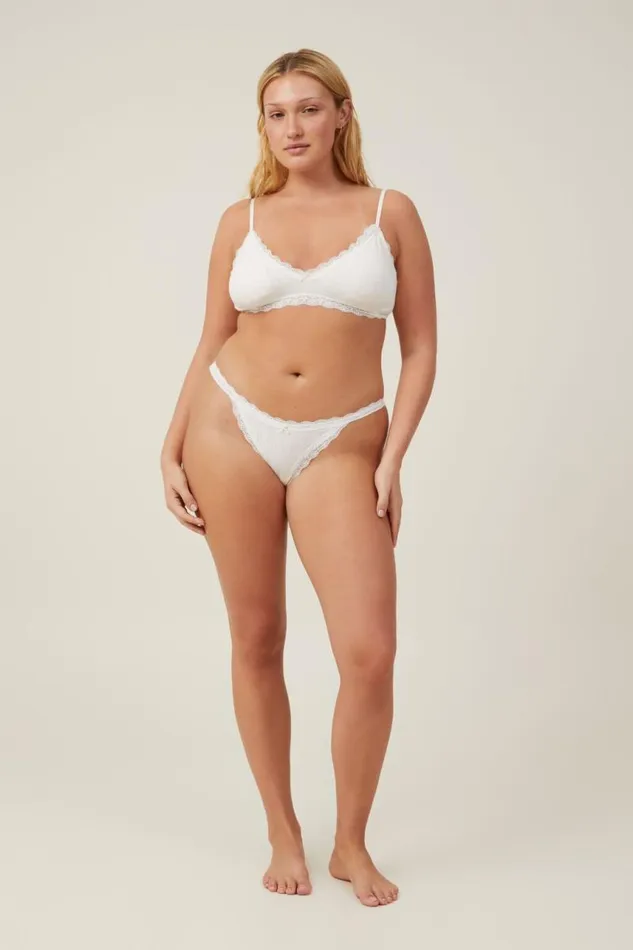Cotton On Panties Organic Cotton Lace G String Brief Butterscotch Marle Pointelle 8211 Women