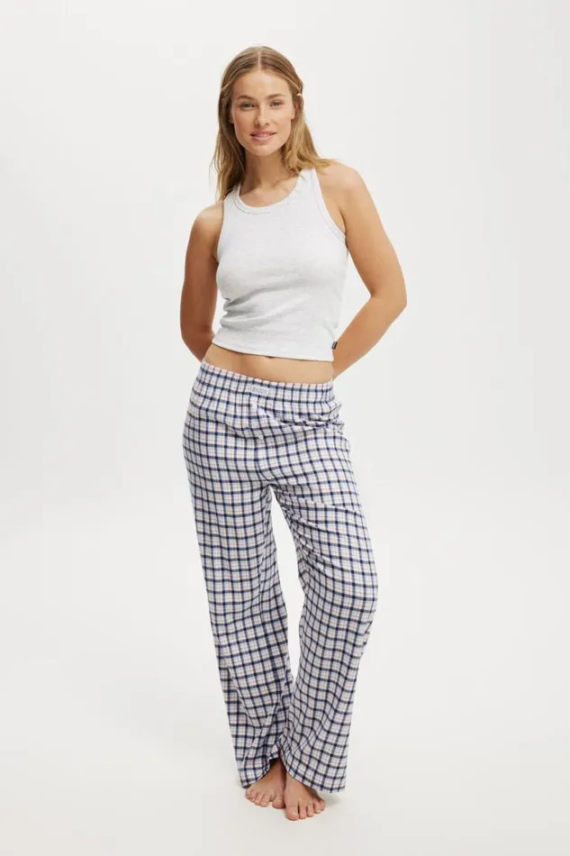 Cotton On Pants Flannel Boyfriend Boxer Pant Robbin Checkblue 8211 Women