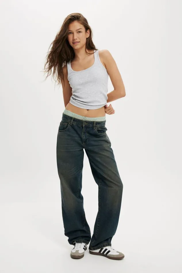 Cotton On Pants Low Rise Straight Jean Rust Blue 8211 Women