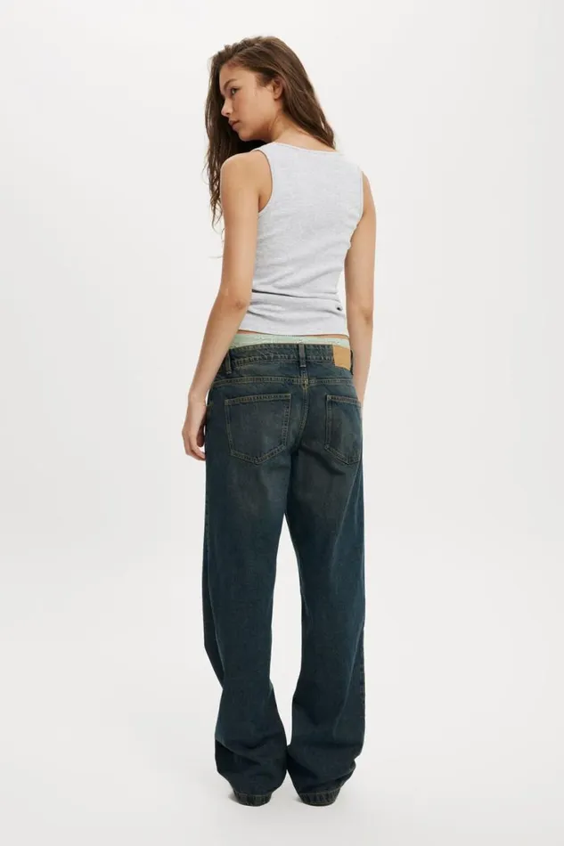 Cotton On Pants Low Rise Straight Jean Rust Blue 8211 Women