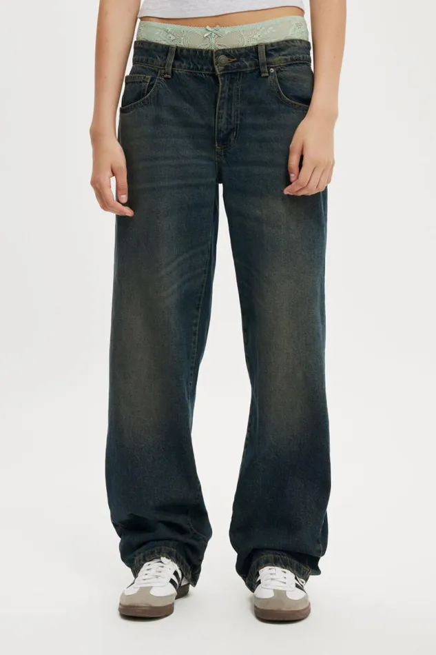 Cotton On Pants Low Rise Straight Jean Rust Blue 8211 Women