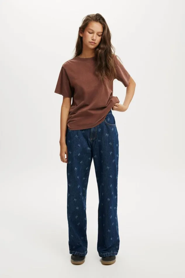 Cotton On Pants Relaxed Wide Jean Nordic Bluebow Laser 8211 Women