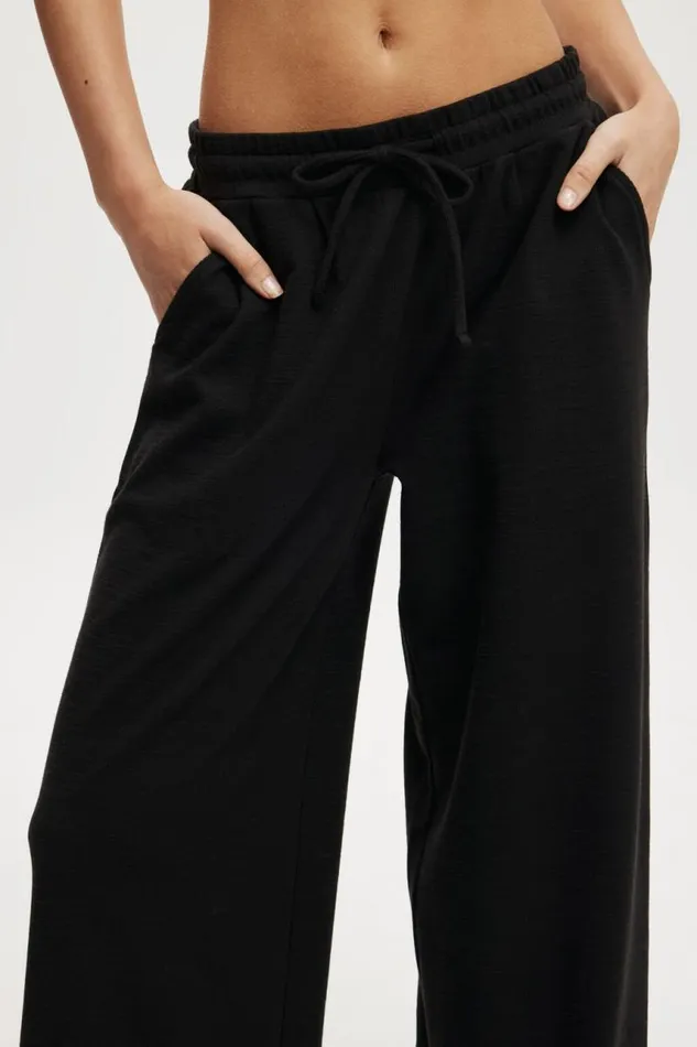 Cotton On Pants Rib Wide Leg Beach Pant Black 8211 Women