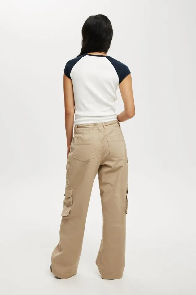 Cotton On Pants Tie Cargo Pant Taupe 8211 Women