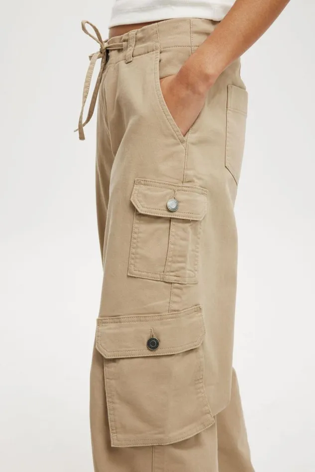 Cotton On Pants Tie Cargo Pant Taupe 8211 Women