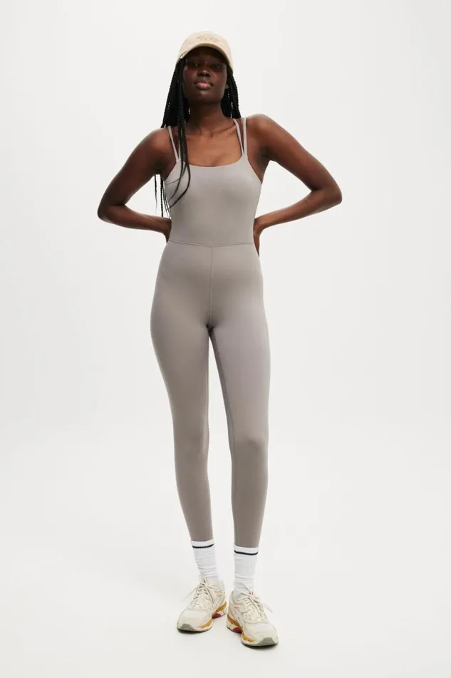 Cotton On Pants Ultra Soft Double Strap Full Length Onesie Desert Grey 8211 Women