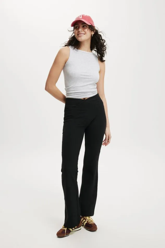 Cotton On Pants VWaist Bella Bootleg Pant Black 8211 Women