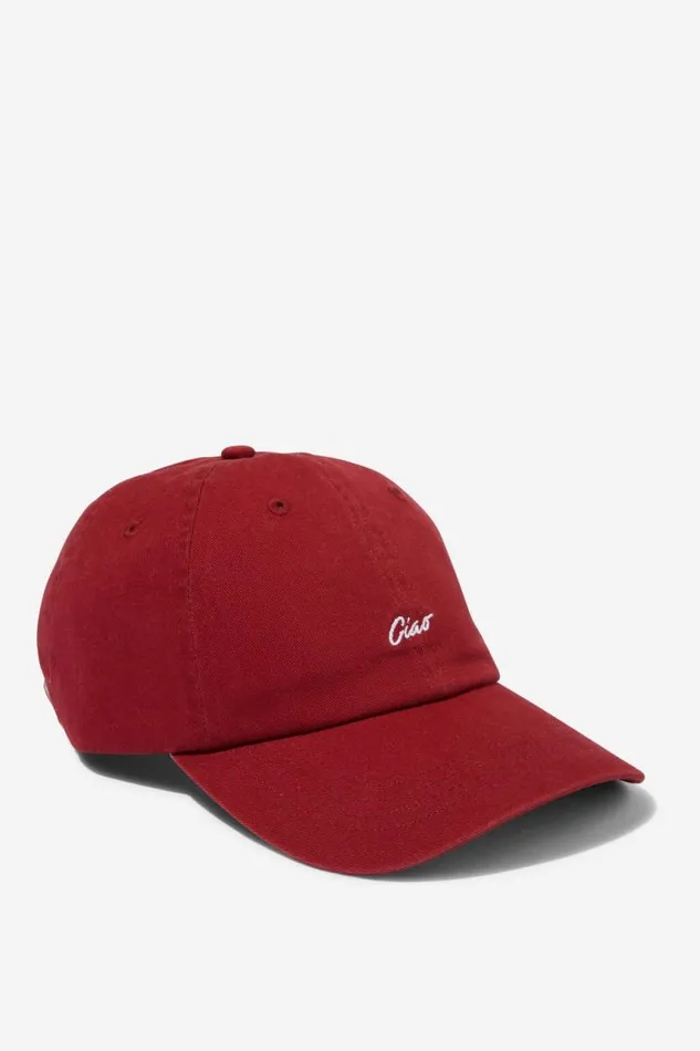 Cotton On ScarvesBeaniesandHats Classic Dad Cap Ciao Choc Cherry 8211 Women