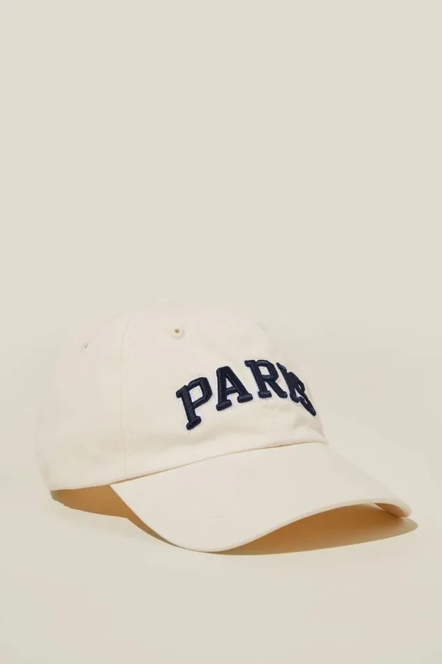 Cotton On ScarvesBeaniesandHats Classic Dad Cap Parisvintage White 8211 Women