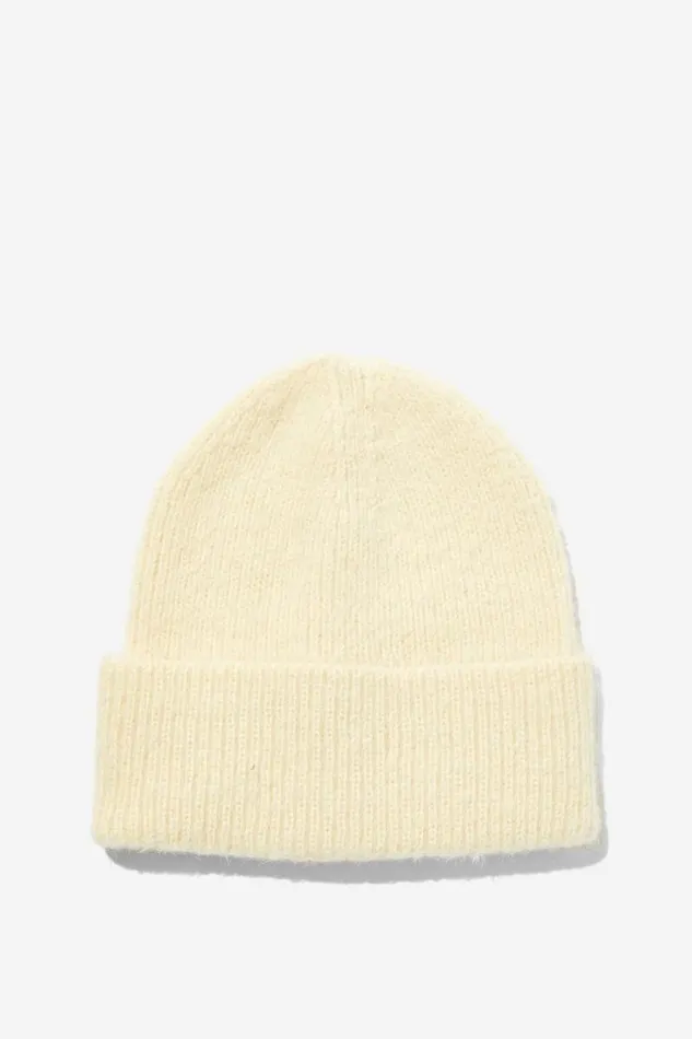 Cotton On ScarvesBeaniesandHats Fluffy Yarn Beanie Ecru 8211 Women