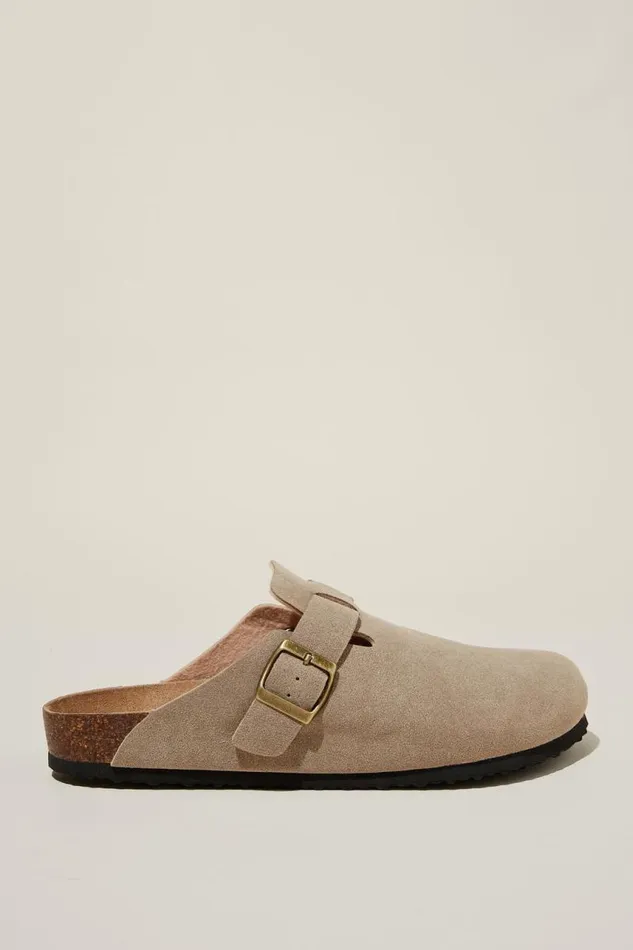 Cotton On Shoes Closed Toe Buckle Slide Taupe 8211 Men