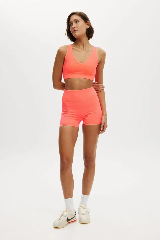 Cotton On ShortsandSkirts Seamless Pocket Shortie Short Washed Vibrant Orange 8211 Women