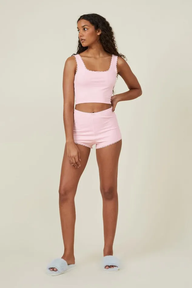 Cotton On Shorts Rib Lace Short Blushing Bride 8211 Women