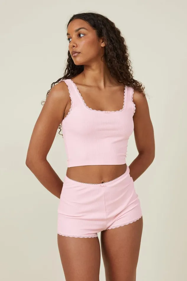 Cotton On Shorts Rib Lace Short Blushing Bride 8211 Women