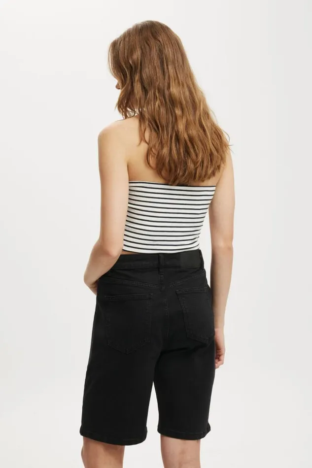 Cotton On Shorts Stretch Denim Bermuda Short Graphite Black 8211 Women
