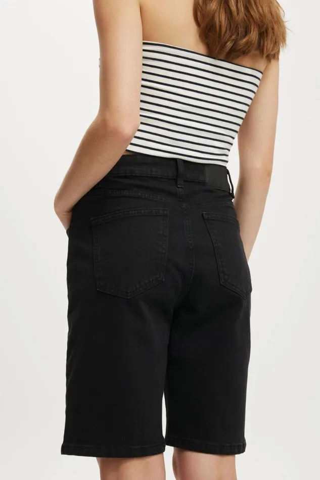 Cotton On Shorts Stretch Denim Bermuda Short Graphite Black 8211 Women