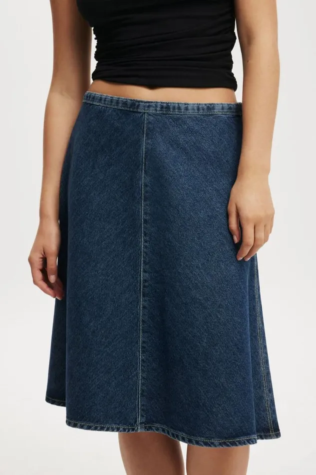 Cotton On Skirts Gigi Denim Midi Skirt Deepwater Blue 8211 Women Cotton On Skirts Gigi Denim Midi Skirt Deepwater Blue 8211 Women