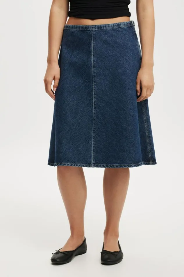 Cotton On Skirts Gigi Denim Midi Skirt Deepwater Blue 8211 Women Cotton On Skirts Gigi Denim Midi Skirt Deepwater Blue 8211 Women