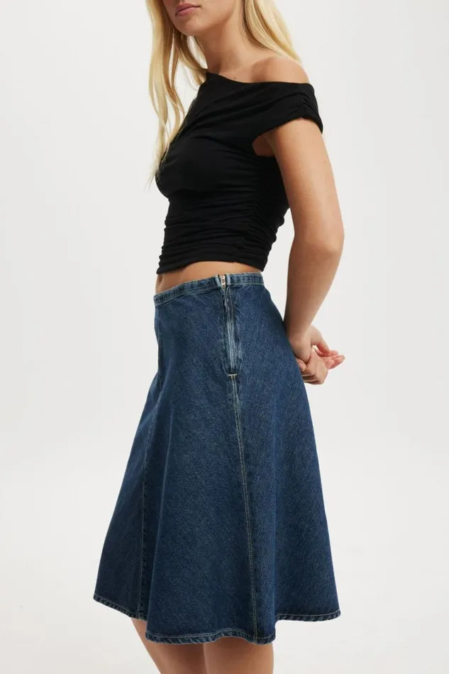 Cotton On Skirts Gigi Denim Midi Skirt Deepwater Blue 8211 Women Cotton On Skirts Gigi Denim Midi Skirt Deepwater Blue 8211 Women