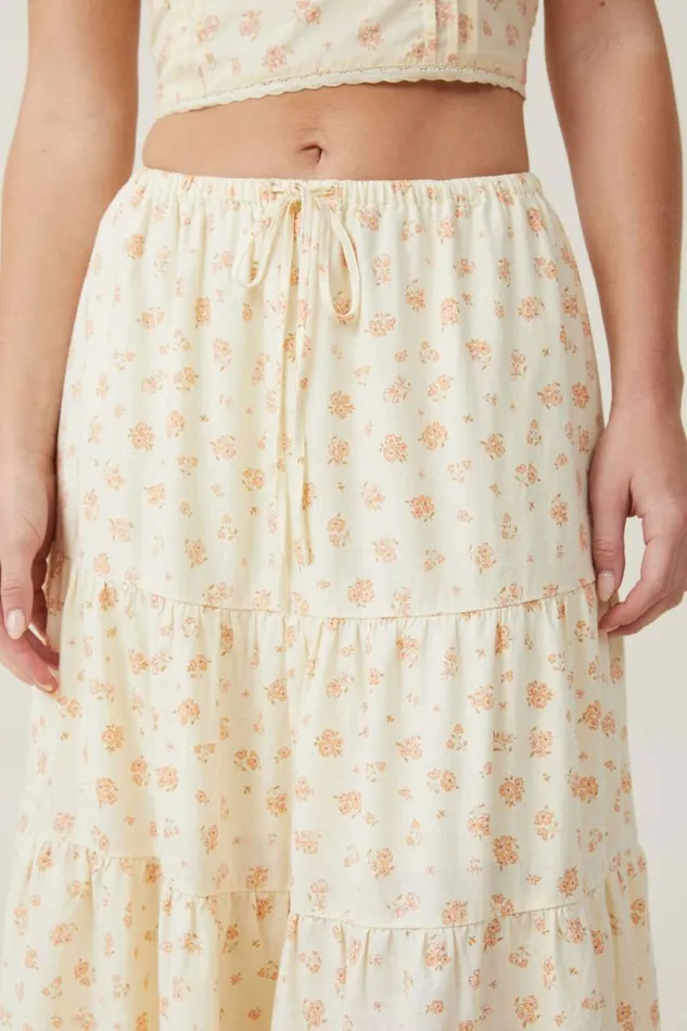 Cotton On Skirts Haven Tiered Maxi Skirt Indra Ditsy Butter 8211 Women