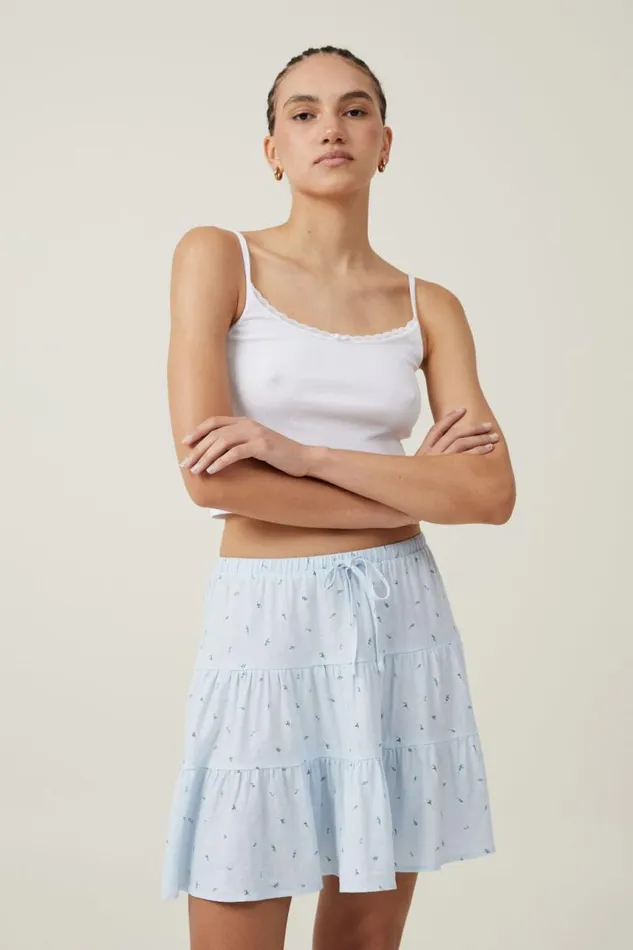 Cotton On Skirts Haven Tiered Mini Skirt Rowena Rose Breezy Blue 8211 Women