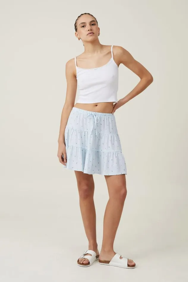 Cotton On Skirts Haven Tiered Mini Skirt Rowena Rose Breezy Blue 8211 Women
