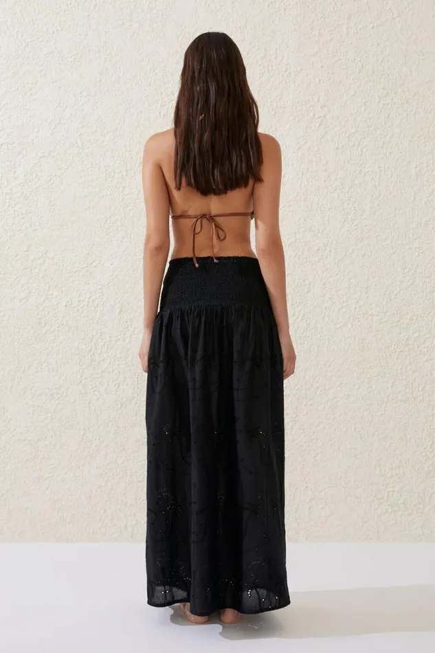 Cotton On Skirts The Vacation Maxi Skirt Black Palm Tree 8211 Women