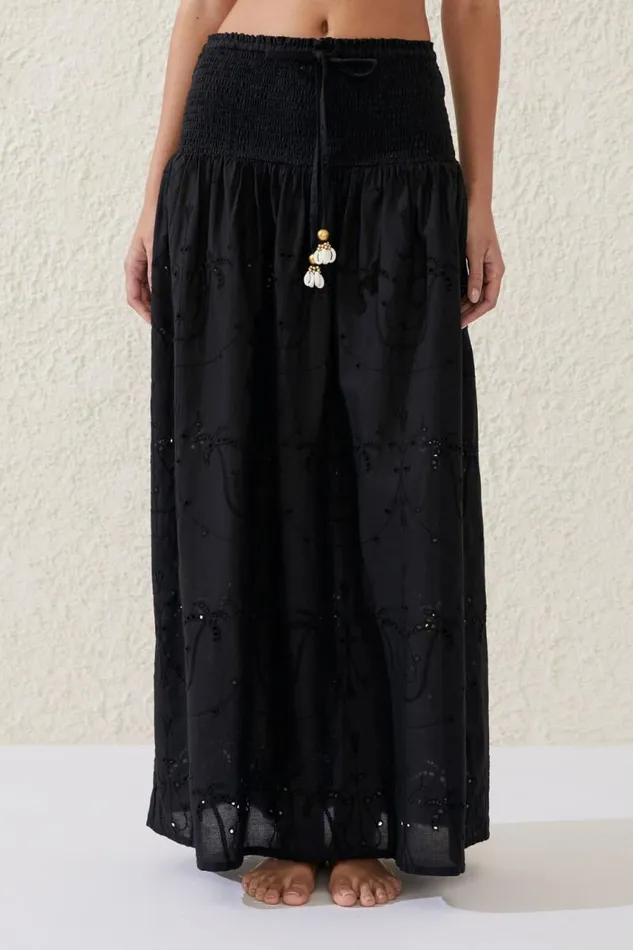 Cotton On Skirts The Vacation Maxi Skirt Black Palm Tree 8211 Women