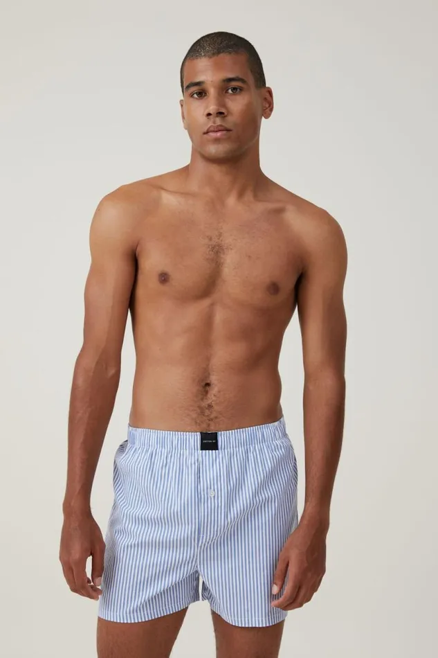 Cotton On Socks and Underwear Stretch Boxer Short Bluewhite Stripe 8211 Men
