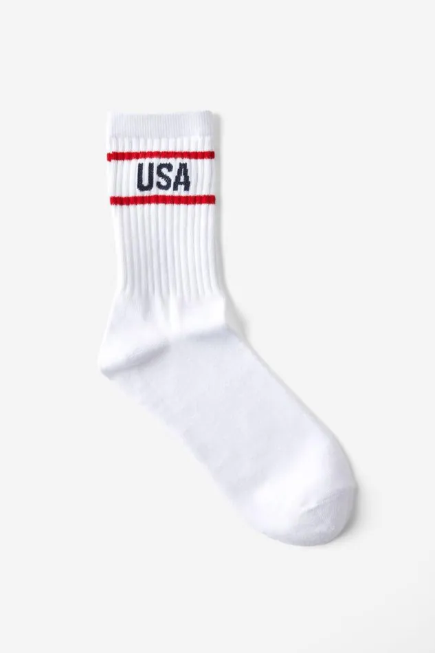 Cotton On Socks Retro Sporty Crew Sock Whiteusa Stripe 8211 Women