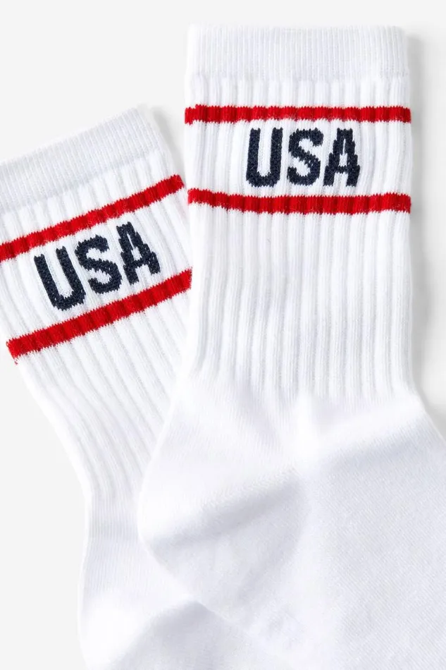 Cotton On Socks Retro Sporty Crew Sock Whiteusa Stripe 8211 Women