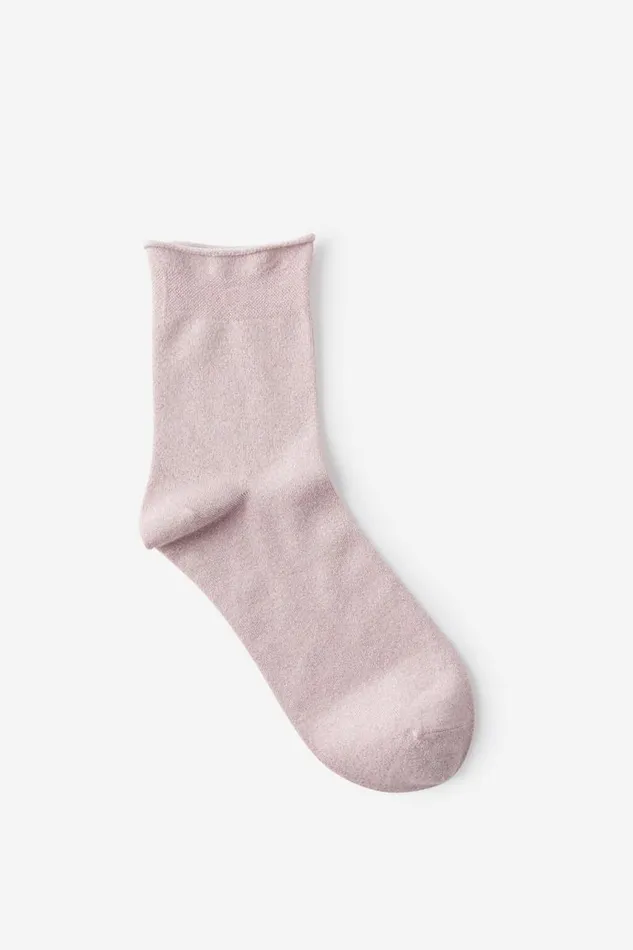 Cotton On Socks Sparkle Mid Crew Sock Dusty Pink 8211 Women