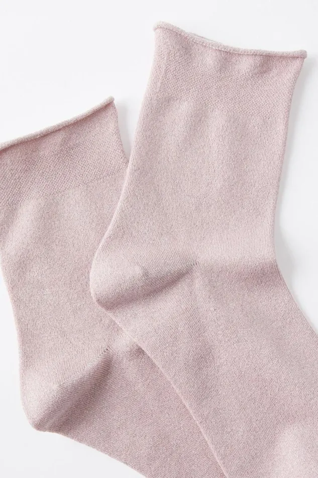 Cotton On Socks Sparkle Mid Crew Sock Dusty Pink 8211 Women