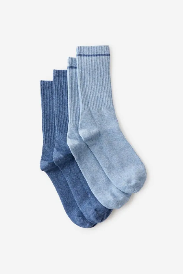 Cotton On Socks The Perfect Pair Crew Sock 2Pk Blue Stripenavy Marle 8211 Women