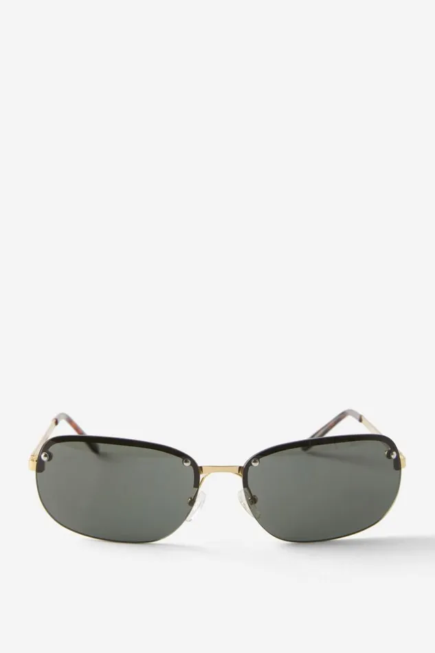 Cotton On Sunglasses Jay Rimless Sunglasses Golddark Green 8211 Women