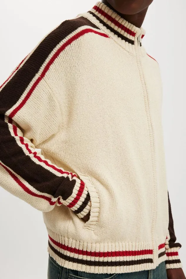 Cotton On Sweaters Knitted Bomber Stone 8211 Men