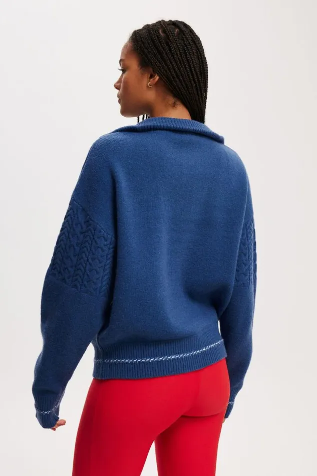 Cotton On SweatsandHoodies Active Knitted Graphic Half Zip Longlseeve Deep Blue 8211 Women Cotton On SweatsandHoodies Active Knitted Graphic Half Zip Longlseeve Deep Blue 8211 Women