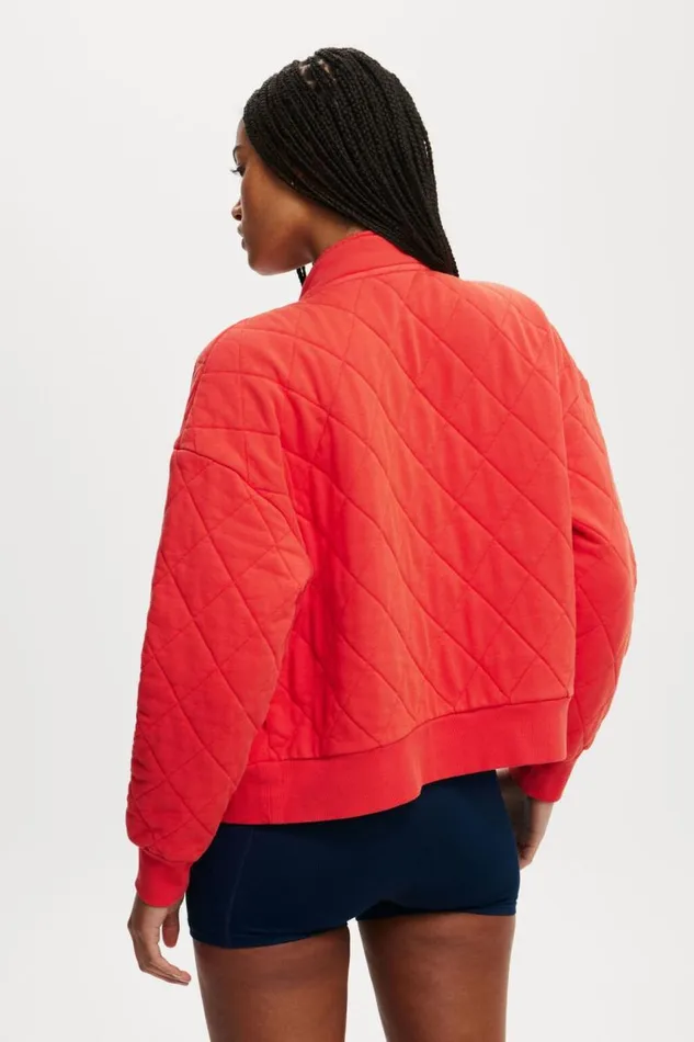Cotton On SweatsandHoodies Active Quilted Zip Through Washed Raspberry 8211 Women Cotton On SweatsandHoodies Active Quilted Zip Through Washed Raspberry 8211 Women